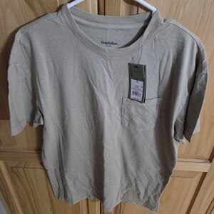 Goodfellow Beige T-Shirt with Pocket Size M